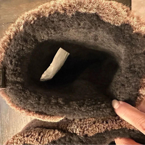 Tory Burch Brown Shearling Wedge Boots - Picture 9 of 13